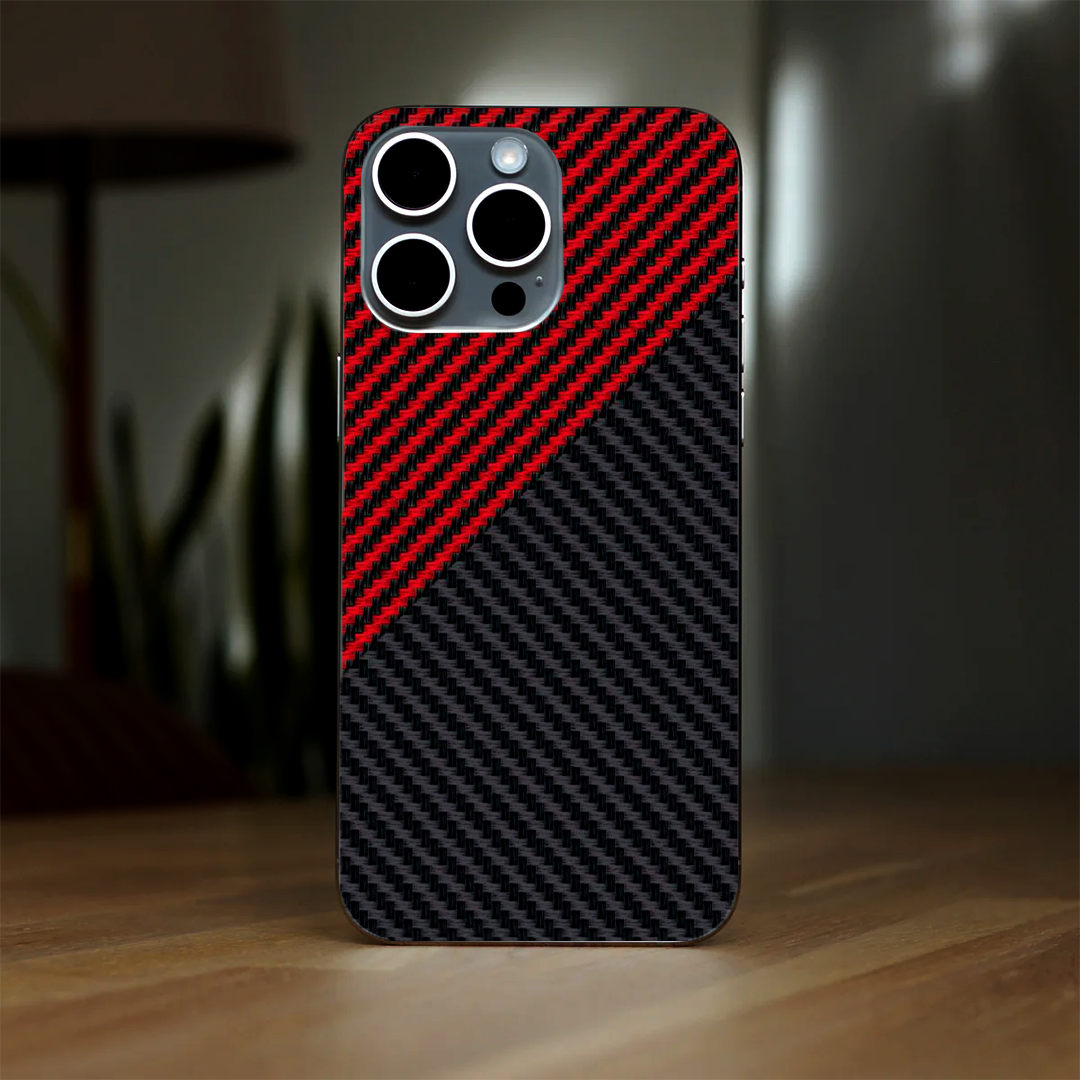Red & Black forged carbon fiber 3D Skin